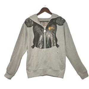 Vintage Flow Society Hooded Sweatshirt Mens M Original Lacrosse Fleece Full Zip